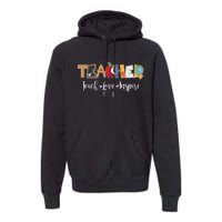 Cute Teacher Teach Love Inspire  Premium Hoodie