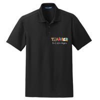 Cute Teacher Teach Love Inspire  Dry Zone Grid Polo