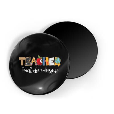 Cute Teacher Teach Love Inspire  Magnet