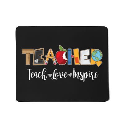 Cute Teacher Teach Love Inspire  Mousepad