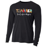 Cute Teacher Teach Love Inspire  Cooling Performance Long Sleeve Crew