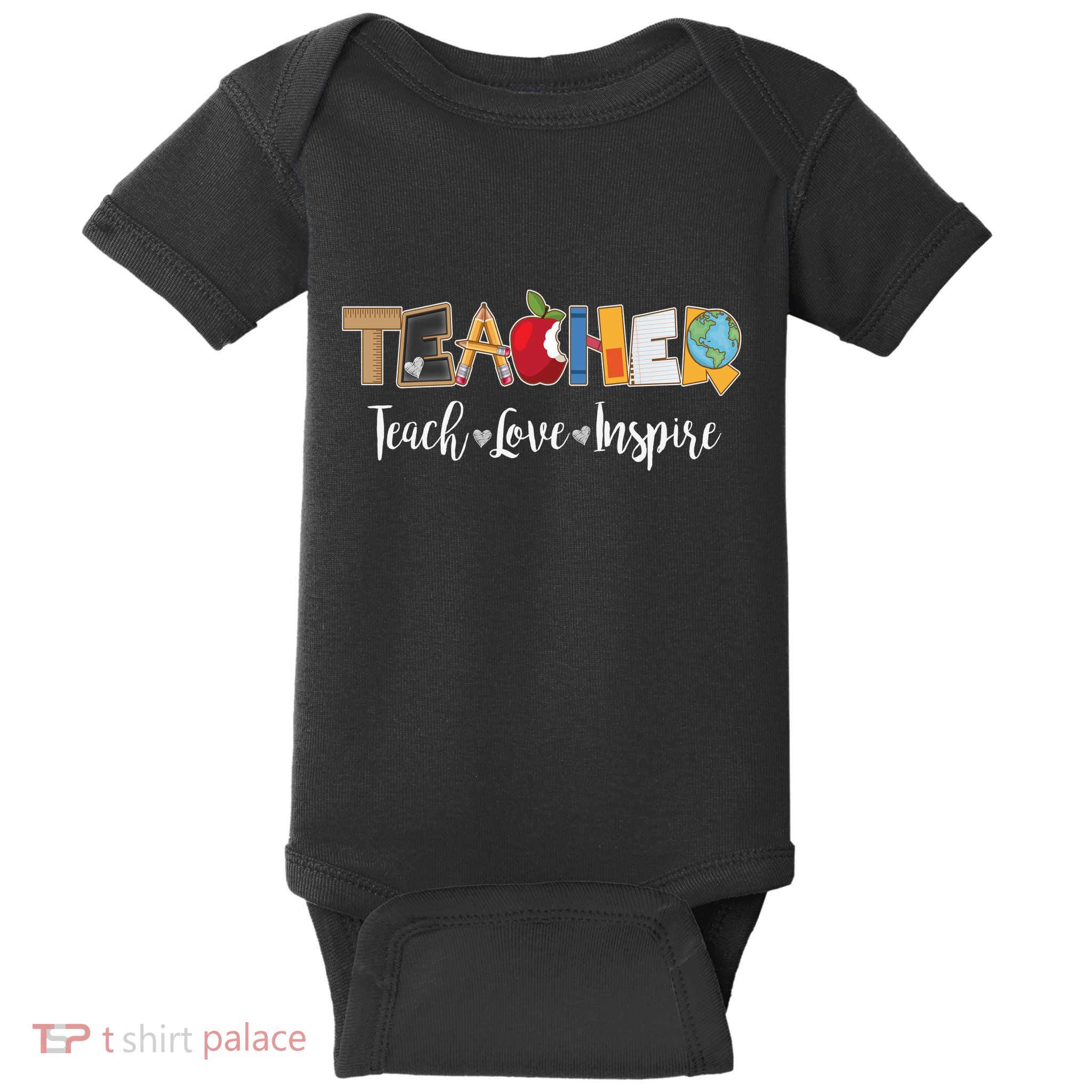 Cute Teacher Teach Love Inspire  Baby Bodysuit
