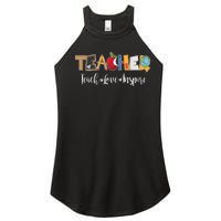 Cute Teacher Teach Love Inspire  Women's Perfect Tri Rocker Tank