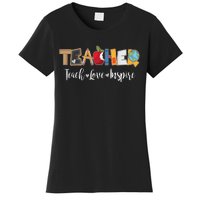 Cute Teacher Teach Love Inspire  Women's T-Shirt