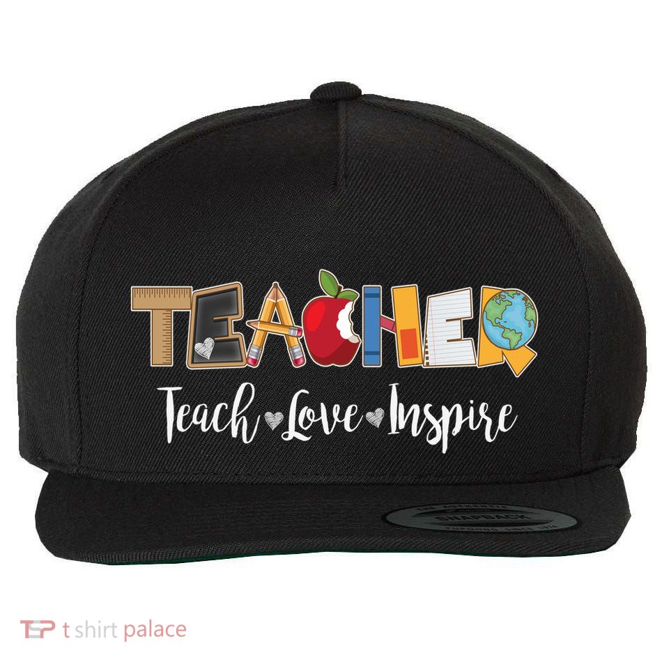 Cute Teacher Teach Love Inspire  Wool Snapback Cap