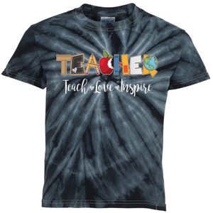 Cute Teacher Teach Love Inspire  Kids Tie-Dye T-Shirt