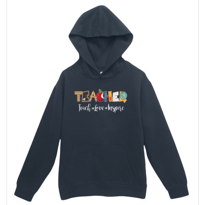 Cute Teacher Teach Love Inspire  Urban Pullover Hoodie