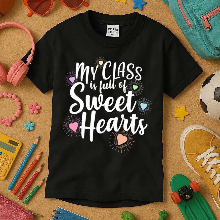Cute Teachers Gift - My Class Is Full Of Sweet Hearts Kids T-Shirt