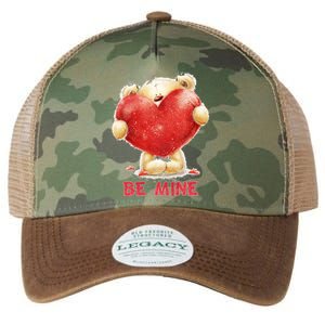 Cute Teddy Bear Holding Heart Be Mine Valentine's Day Legacy Tie Dye Trucker Hat