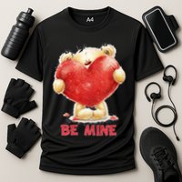 Cute Teddy Bear Holding Heart Be Mine Valentine's Day Performance Shirt
