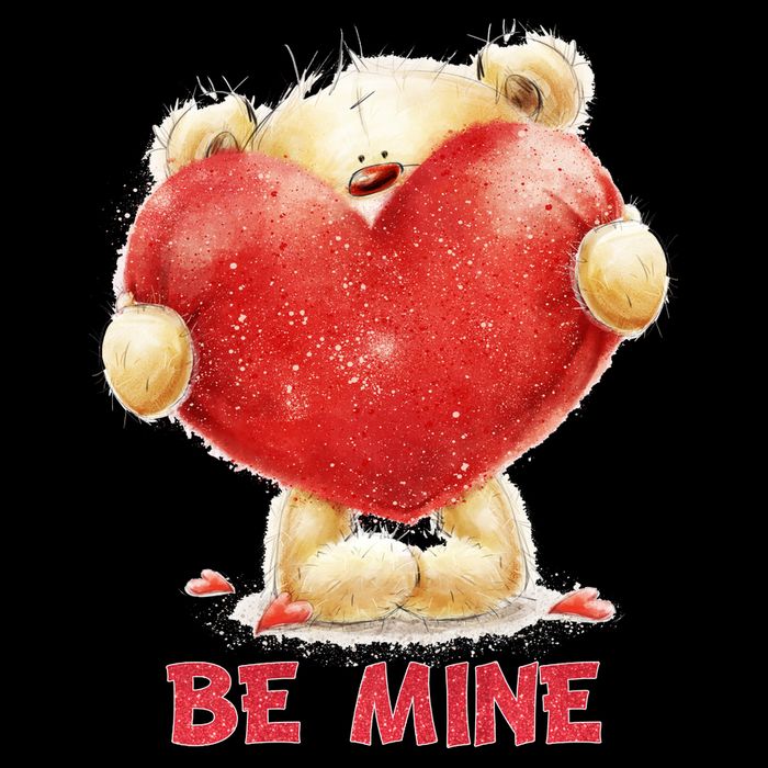 Cute Teddy Bear Holding Heart Be Mine Valentine's Day Performance Shirt