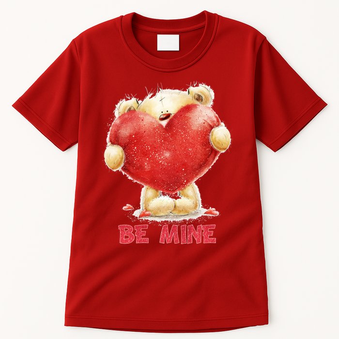 Cute Teddy Bear Holding Heart Be Mine Valentine's Day Tall T-Shirt