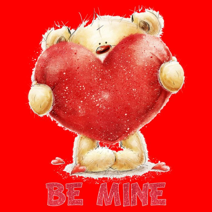 Cute Teddy Bear Holding Heart Be Mine Valentine's Day Tall T-Shirt