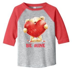 Cute Teddy Bear Holding Heart Be Mine Valentine's Day Toddler Fine Jersey T-Shirt