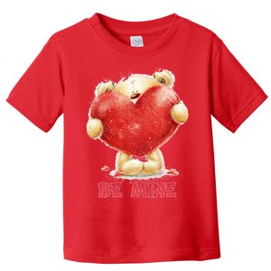 Cute Teddy Bear Holding Heart Be Mine Valentine's Day Toddler T-Shirt