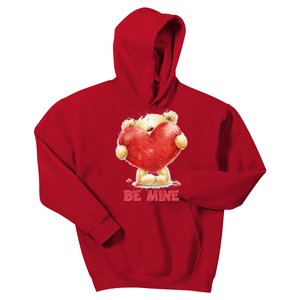 Cute Teddy Bear Holding Heart Be Mine Valentine's Day Kids Hoodie