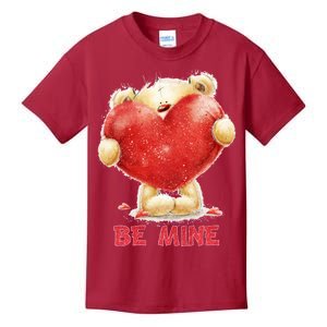 Cute Teddy Bear Holding Heart Be Mine Valentine's Day Kids T-Shirt