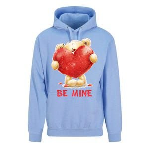 Cute Teddy Bear Holding Heart Be Mine Valentine's Day Unisex Surf Hoodie