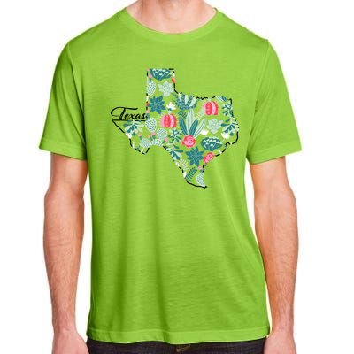 Cute Texas Cactus And Flowers Adult ChromaSoft Performance T-Shirt