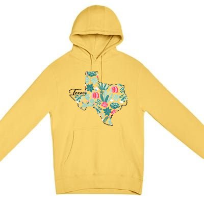 Cute Texas Cactus And Flowers Premium Pullover Hoodie