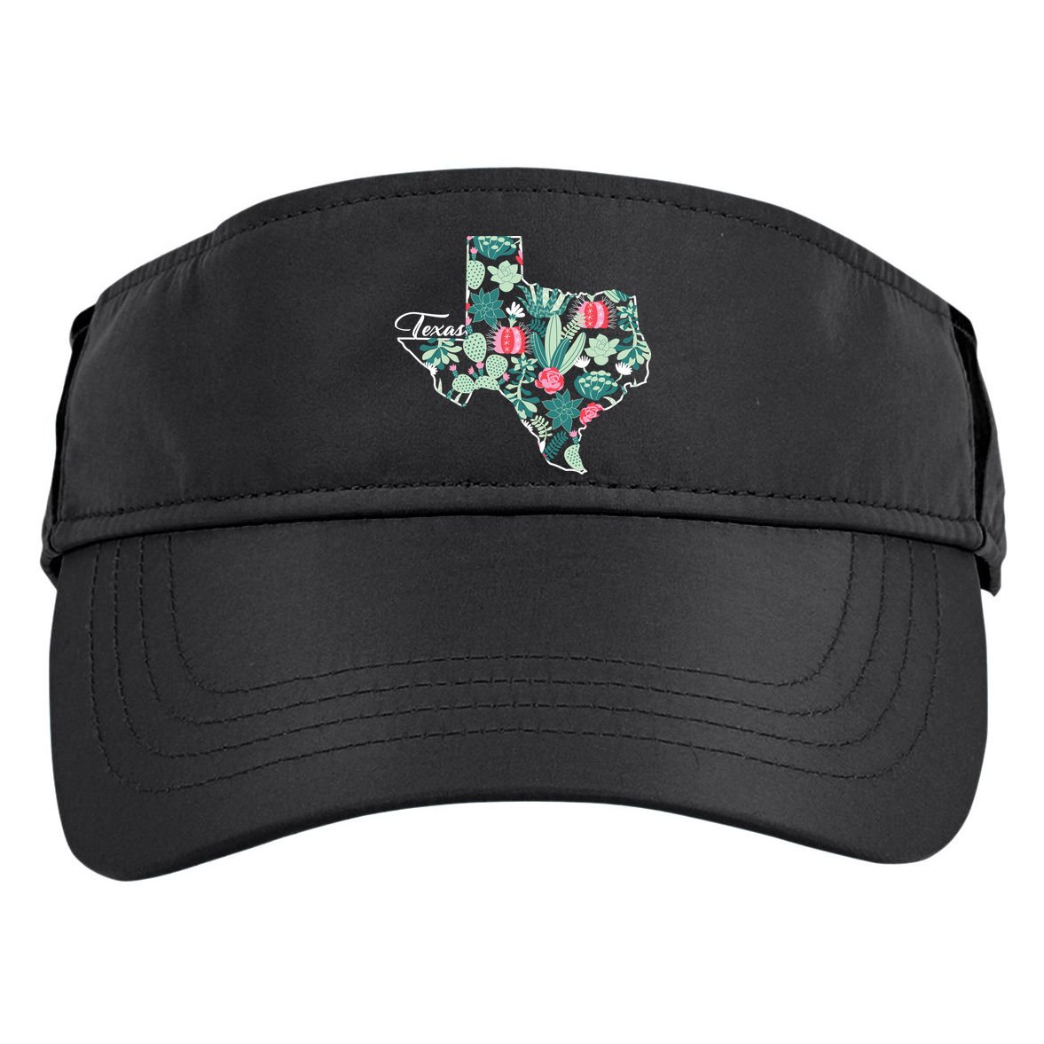 Cute Texas Cactus And Flowers Adult Drive Performance Visor