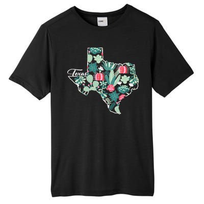 Cute Texas Cactus And Flowers Tall Fusion ChromaSoft Performance T-Shirt