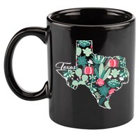 Cute Texas Cactus And Flowers 11oz C Handle Ceramic Mug