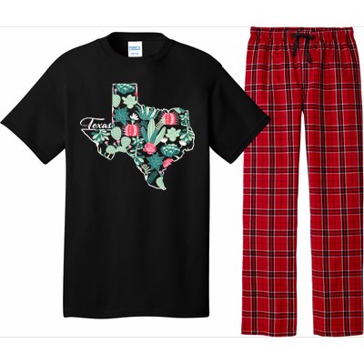 Cute Texas Cactus And Flowers Pajama Set