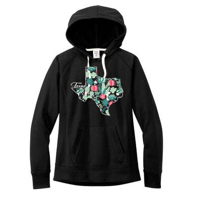 Cute Texas Cactus And Flowers Women's Fleece Hoodie