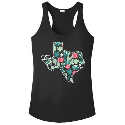 Cute Texas Cactus And Flowers Ladies PosiCharge Competitor Racerback Tank