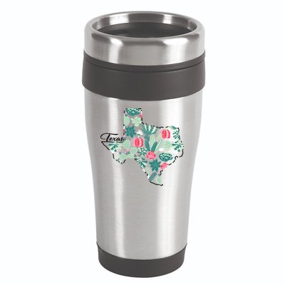 Cute Texas Cactus And Flowers 16oz Travel Tumbler
