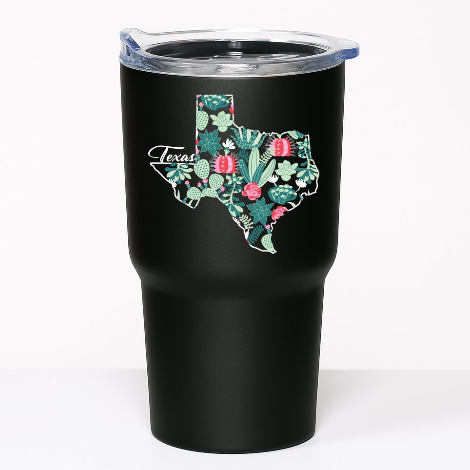 Cute Texas Cactus And Flowers Tumbler