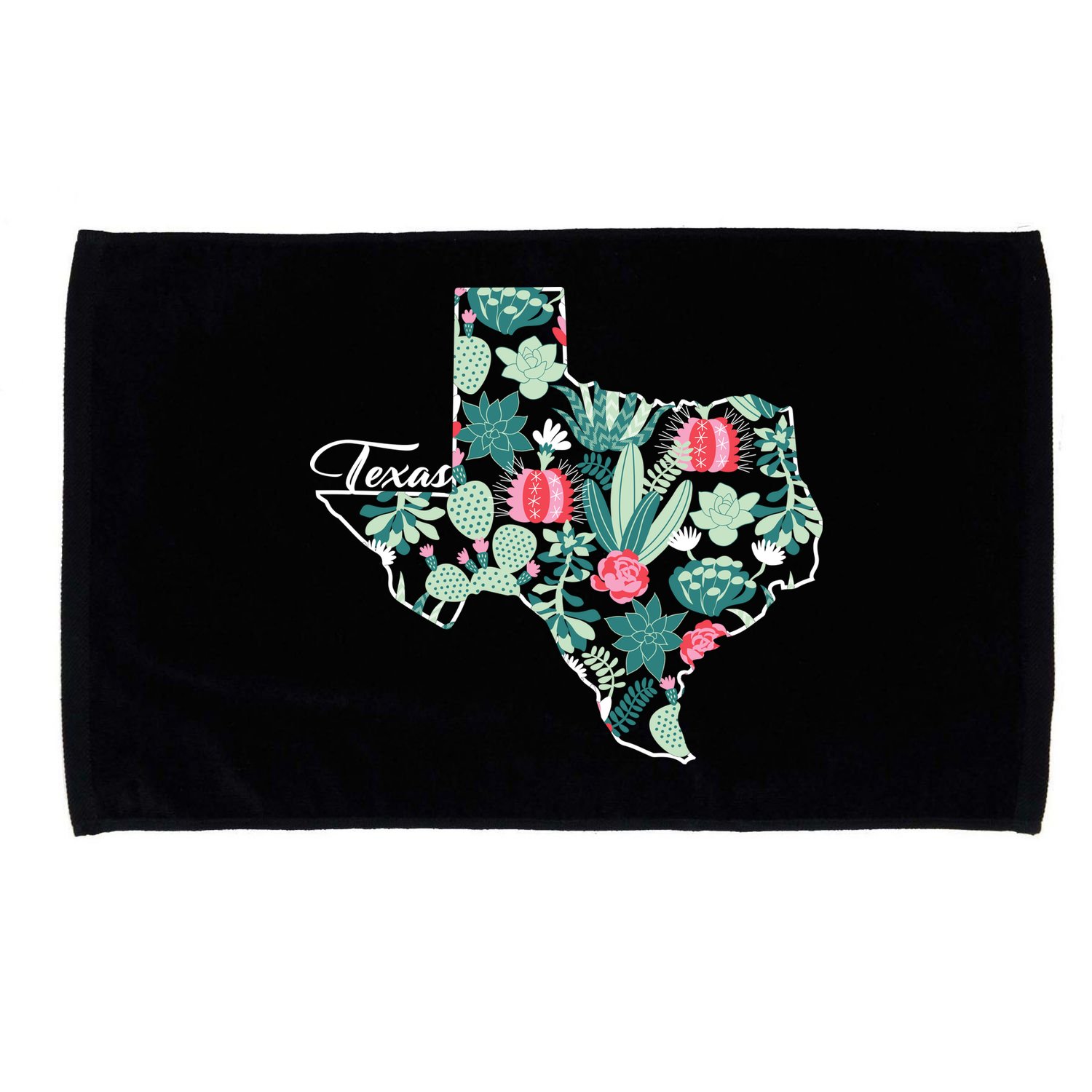Cute Texas Cactus And Flowers Microfiber Hand Towel