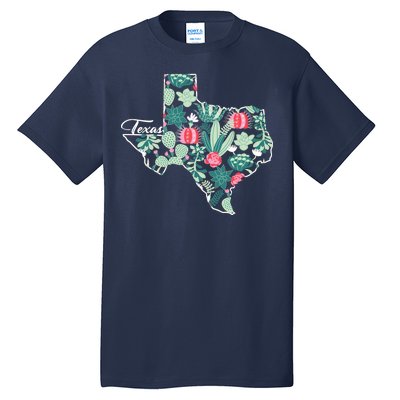 Cute Texas Cactus And Flowers Tall T-Shirt