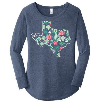 Cute Texas Cactus And Flowers Women's Perfect Tri Tunic Long Sleeve Shirt