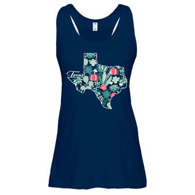 Cute Texas Cactus And Flowers Ladies Essential Flowy Tank