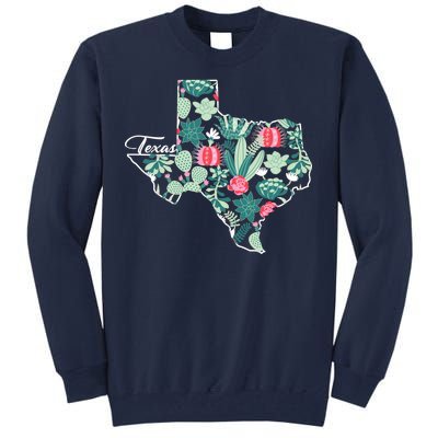 Cute Texas Cactus And Flowers Tall Sweatshirt