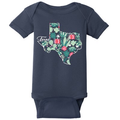 Cute Texas Cactus And Flowers Baby Bodysuit