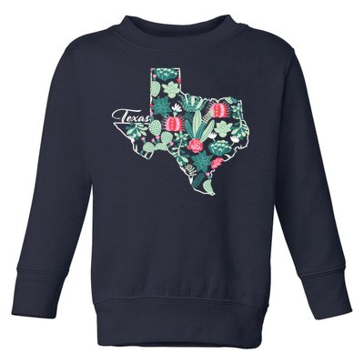 Cute Texas Cactus And Flowers Toddler Sweatshirt