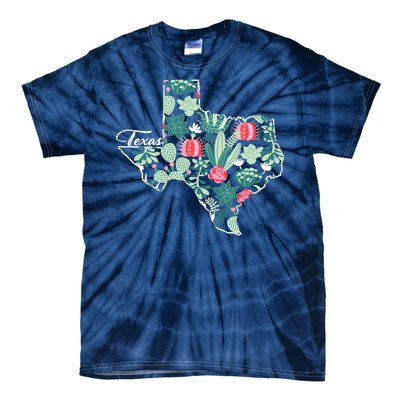 Cute Texas Cactus And Flowers Tie-Dye T-Shirt