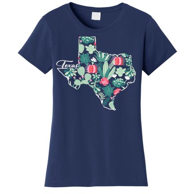 Cute Texas Cactus And Flowers Women's T-Shirt