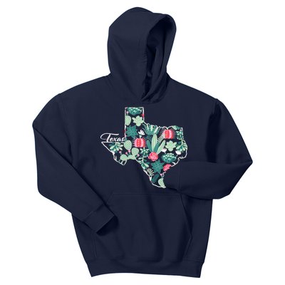 Cute Texas Cactus And Flowers Kids Hoodie