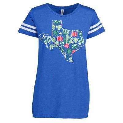 Cute Texas Cactus And Flowers Enza Ladies Jersey Football T-Shirt