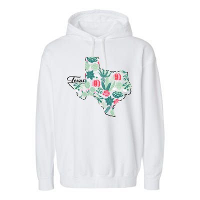 Cute Texas Cactus And Flowers Garment-Dyed Fleece Hoodie