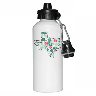 Cute Texas Cactus And Flowers Aluminum Water Bottle 