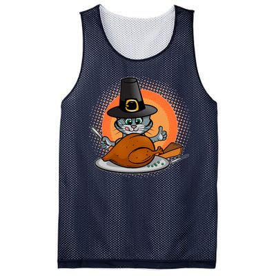 Cute Thanksgiving Happy Kitty Turkey Dinner Mesh Reversible Basketball Jersey Tank