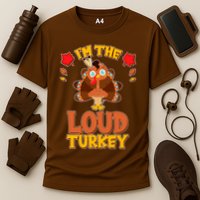 Cute Thanksgiving I'm The Loud Turkey Cooling Performance Crew T-Shirt