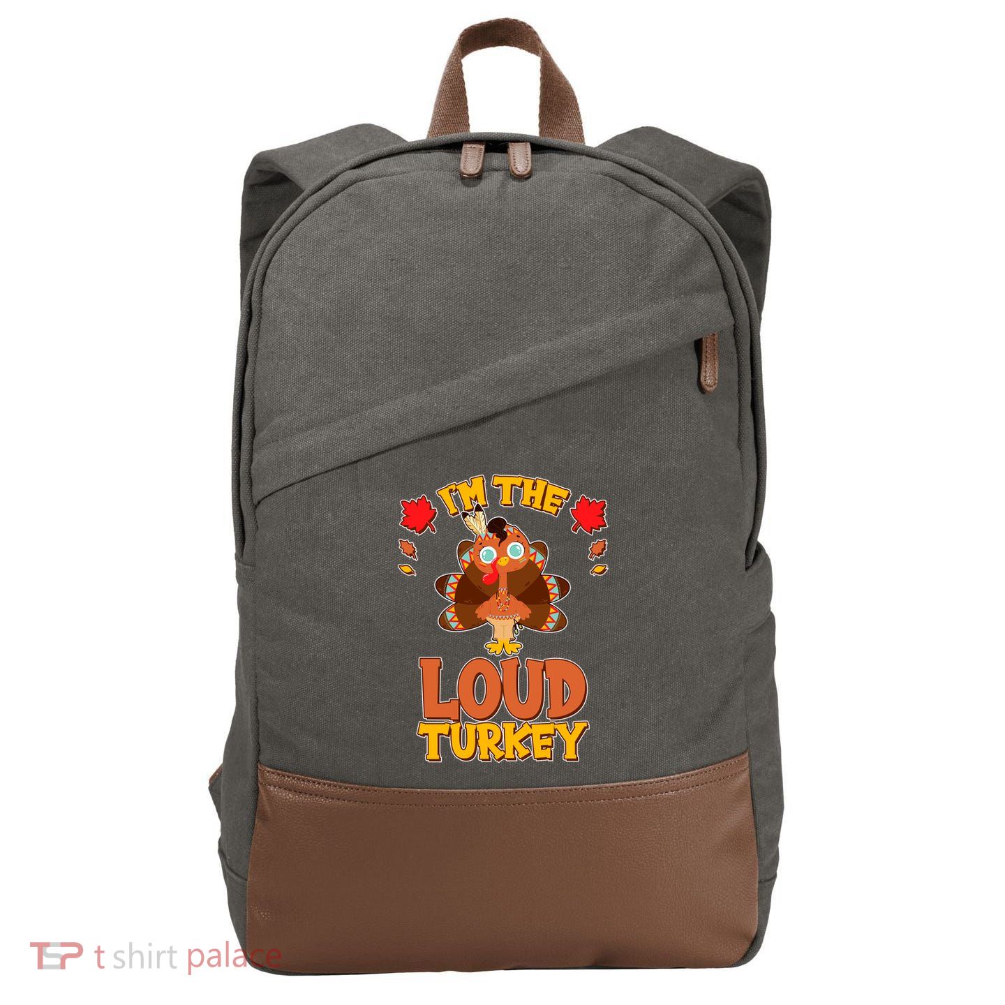 Cute Thanksgiving I'm The Loud Turkey Cotton Canvas Backpack