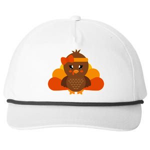 Cute Thanksgiving Little Turkey Girl Snapback Five-Panel Rope Hat