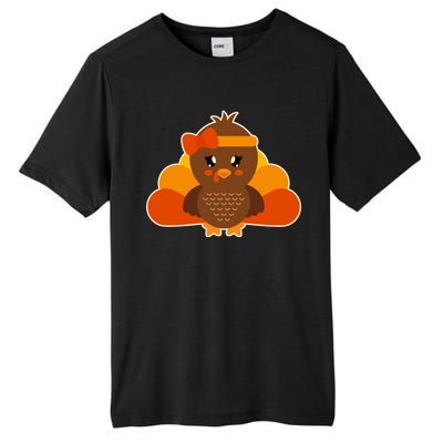 Cute Thanksgiving Little Turkey Girl Tall Fusion ChromaSoft Performance T-Shirt